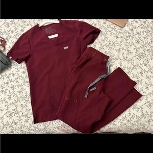 Burgundy Scrub Set FIGS